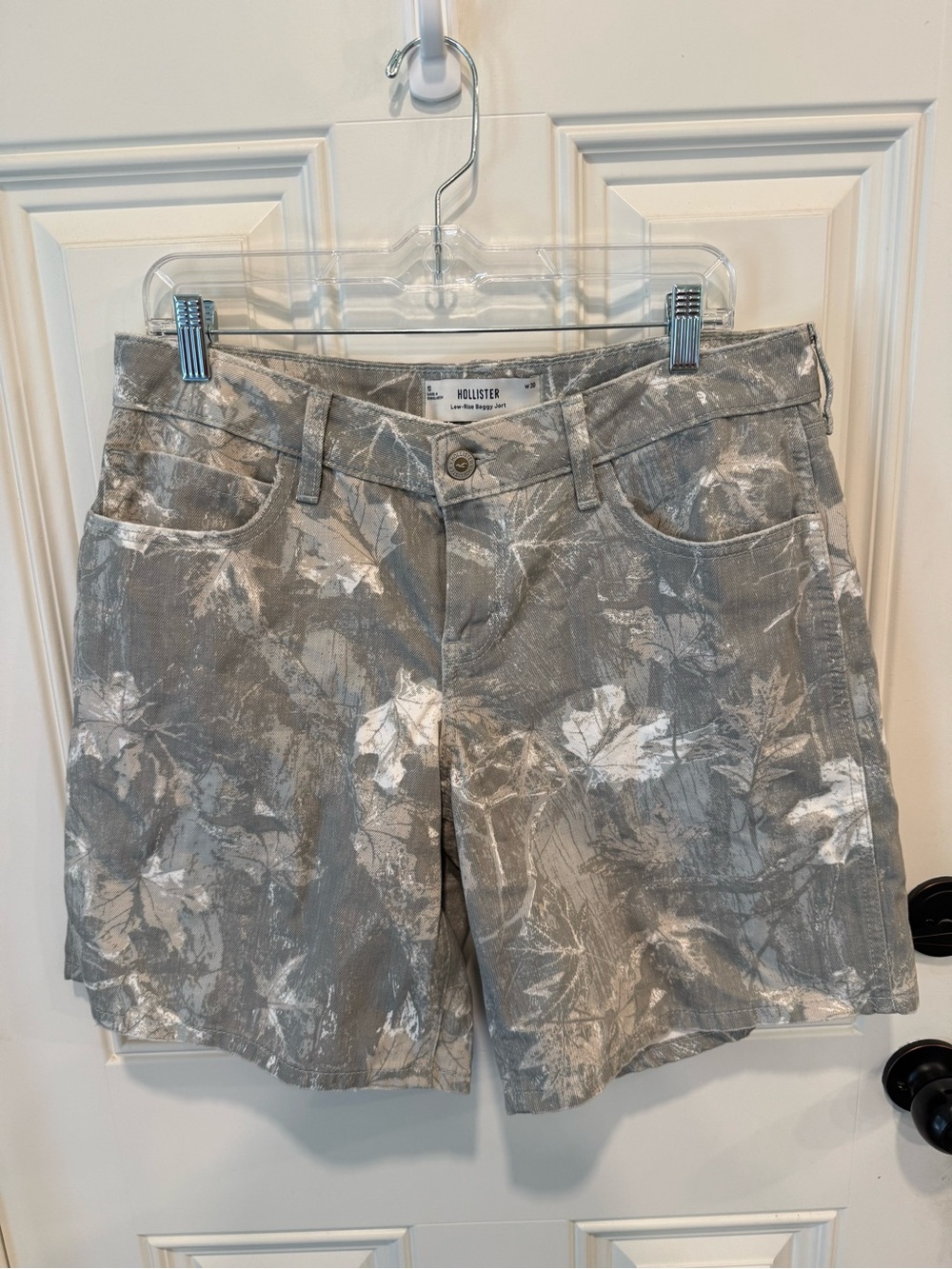 Hollister Gray Camo-Print Bermuda Shorts